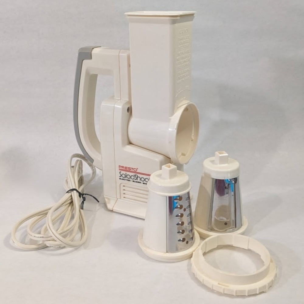 Vtg Presto SaladShooter Electric Slicer Shredder White Model Kitchen Tool Works